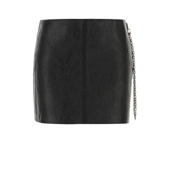 Alexander Wang Women Black Leather Mini Skirt